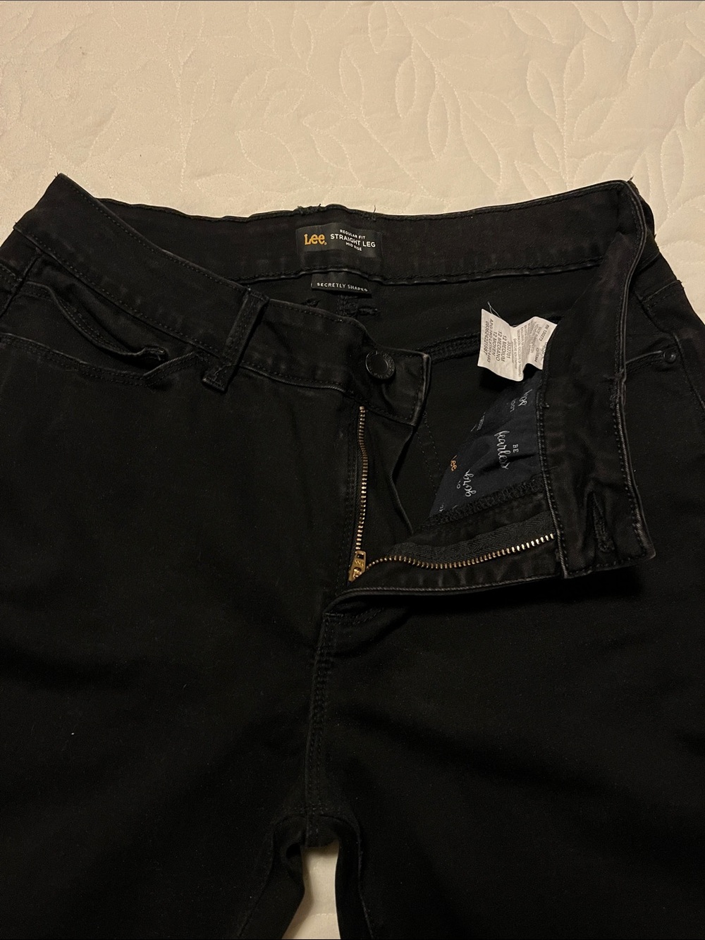 Lee Women’s  Regular Fit Black Jeans with Zip Fly